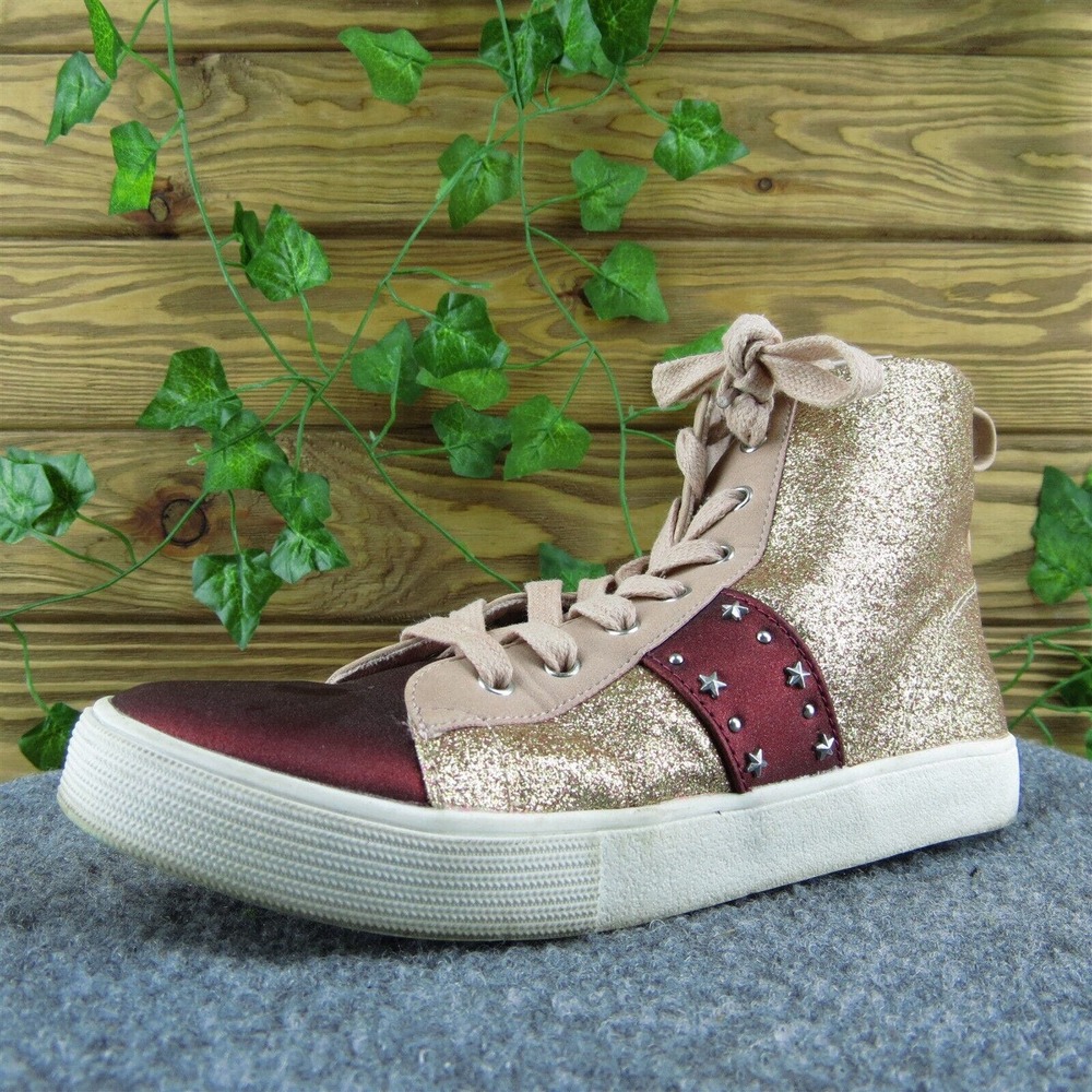 Sam Edelman Youth Girls Sneaker Shoes Pink Synthetic Zip Size 3 Medium